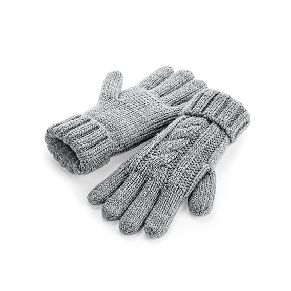 Cable Knit Melange Gloves