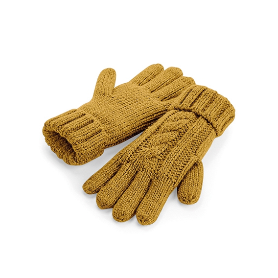 Cable Knit Melange Gloves