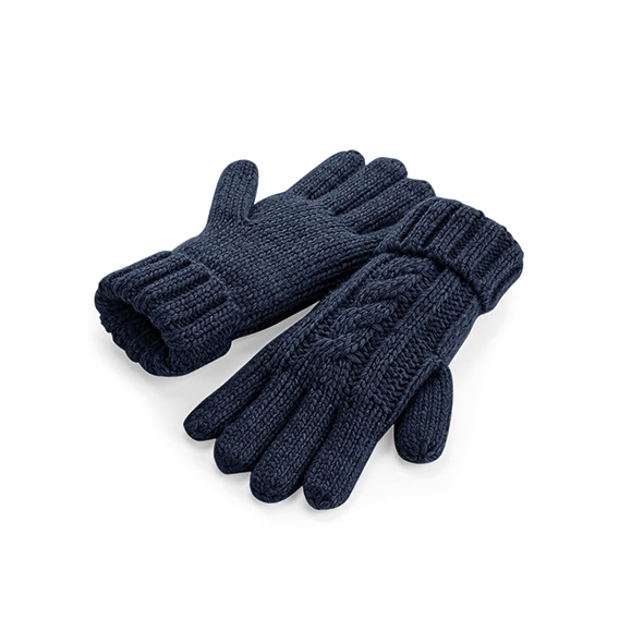 Cable Knit Melange Gloves