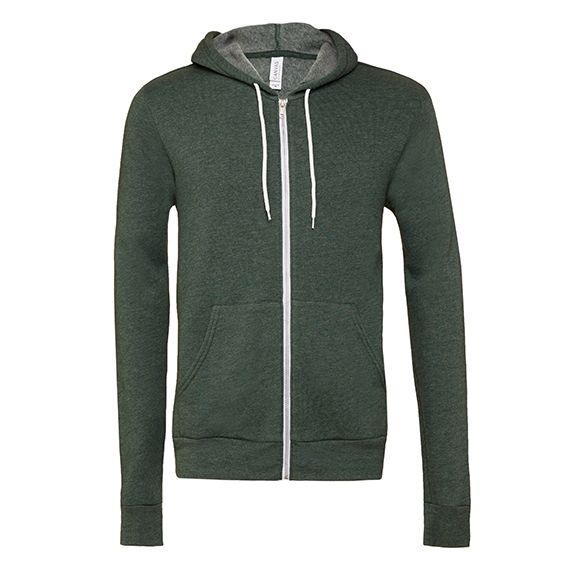 Unisex Zip-Up Poly-Cotton Fleece Hoodie