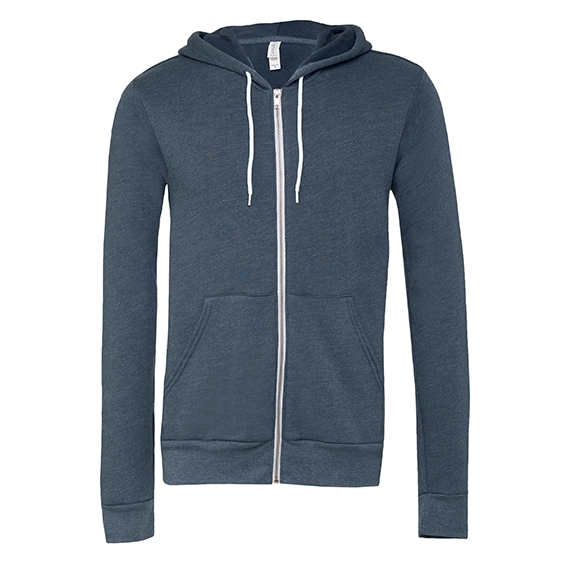 Unisex Zip-Up Poly-Cotton Fleece Hoodie