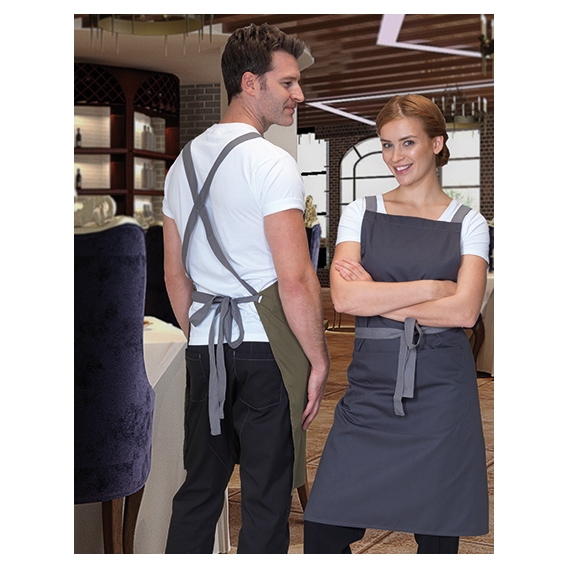 Apron with Grey Ties Crossover