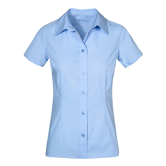 Women`s Poplin Shirt Short Sleeve