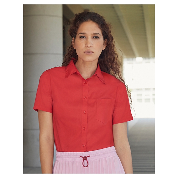 Ladies Short Sleeve Poplin Shirt