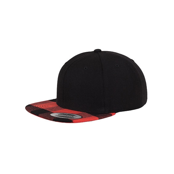 Checked Flanell Peak Snapback Cap