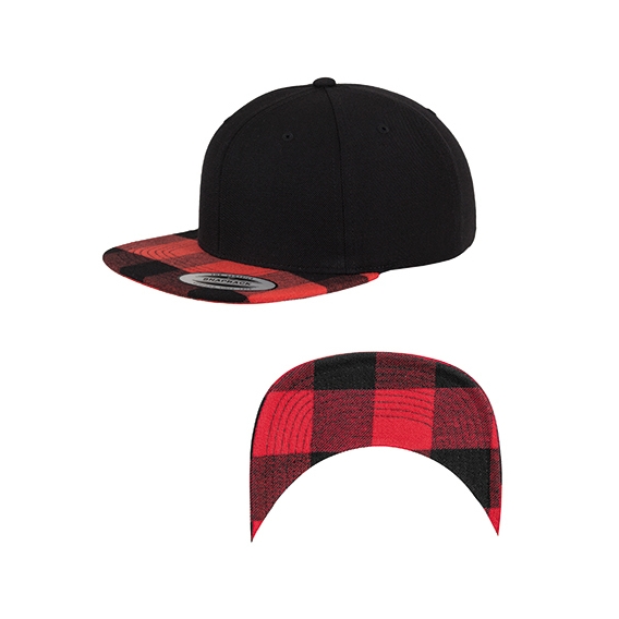 Checked Flanell Peak Snapback Cap