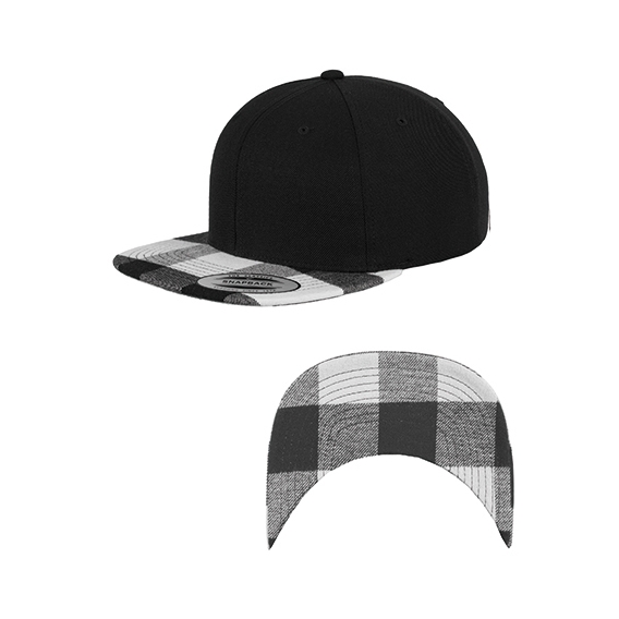 Checked Flanell Peak Snapback Cap