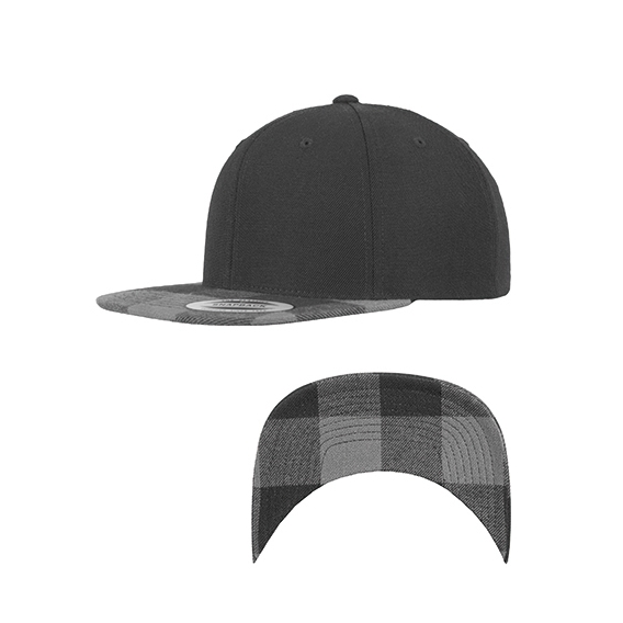Checked Flanell Peak Snapback Cap