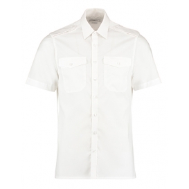 Men `Tailored Fit Pilot Shirt Short Sleeve