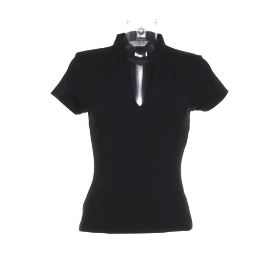 Regular Fit Corporate Top V Neck Mandarin Collar
