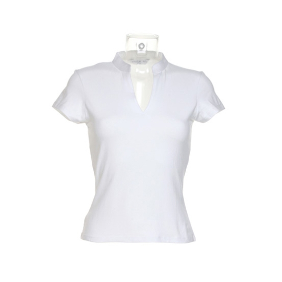 Regular Fit Corporate Top V Neck Mandarin Collar