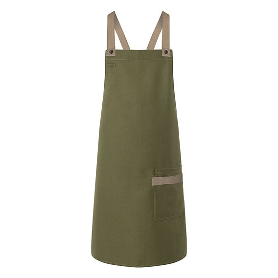 Bib Apron Urban-Look with Cross Straps and Pocket