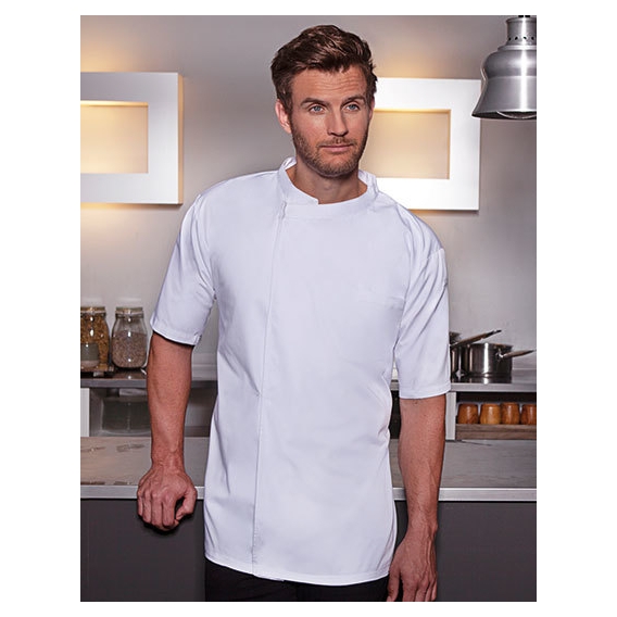 Short-Sleeve Throw-Over Chef Shirt Basic