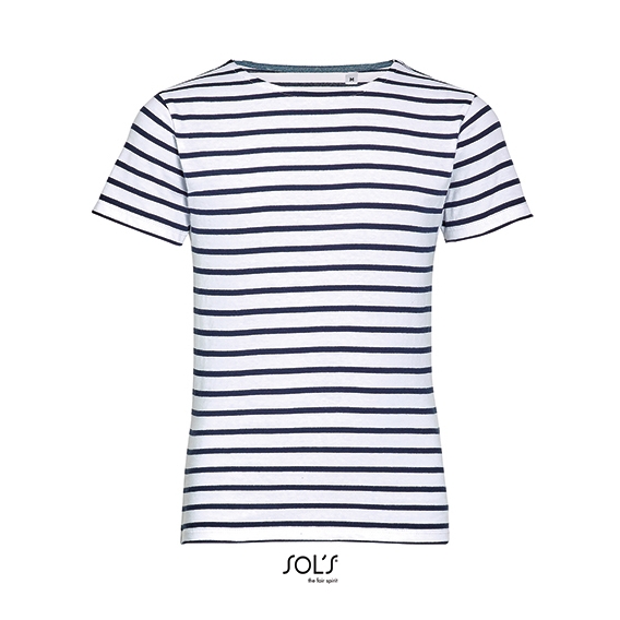 Kids` Round Neck Striped T-Shirt Miles