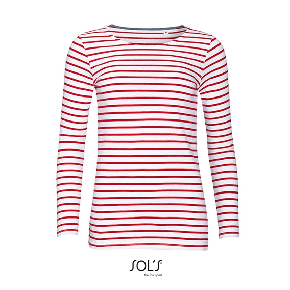 Women`s Long Sleeve Striped T-Shirt Marine