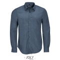 Men `Long Sleeve Poplin Shirt Barnet