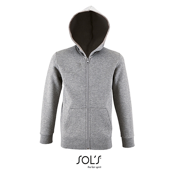 Kids` Zip Hoodie Stone