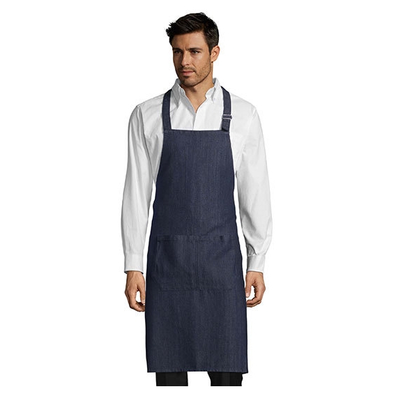 Denim Bib Apron "Grant" with Pocket