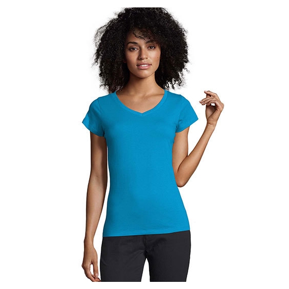 Ladies` V-Neck-T-Shirt Moon