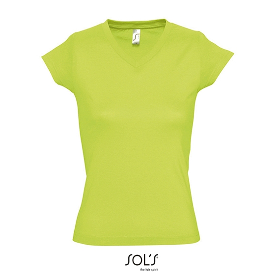 Ladies` V-Neck-T-Shirt Moon