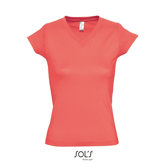 Ladies` V-Neck-T-Shirt Moon