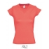 Ladies` V-Neck-T-Shirt Moon