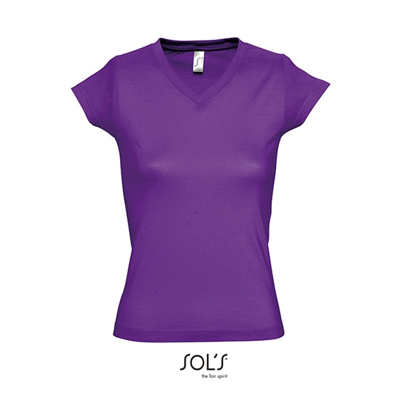 Ladies` V-Neck-T-Shirt Moon