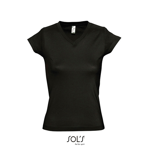Ladies` V-Neck-T-Shirt Moon