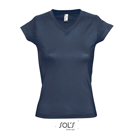 Ladies` V-Neck-T-Shirt Moon