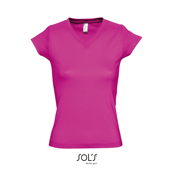 Ladies` V-Neck-T-Shirt Moon