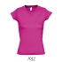 Ladies` V-Neck-T-Shirt Moon