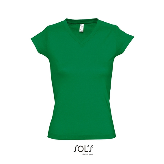 Ladies` V-Neck-T-Shirt Moon