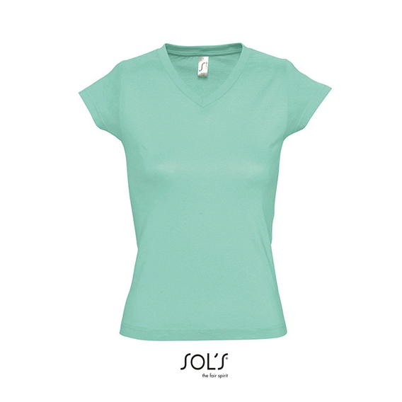 Ladies` V-Neck-T-Shirt Moon