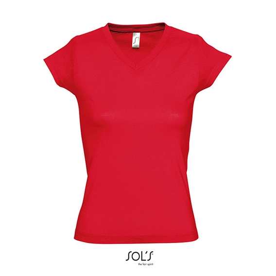 Ladies` V-Neck-T-Shirt Moon