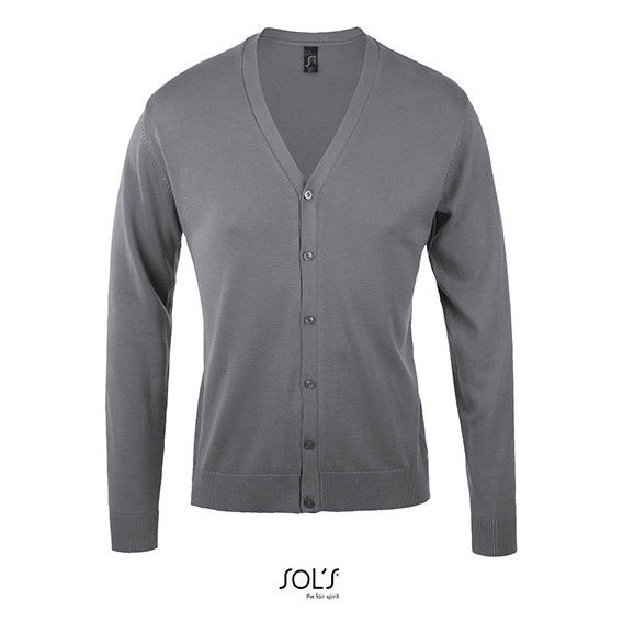 Golden Men V-Neck Knitted Cardigan