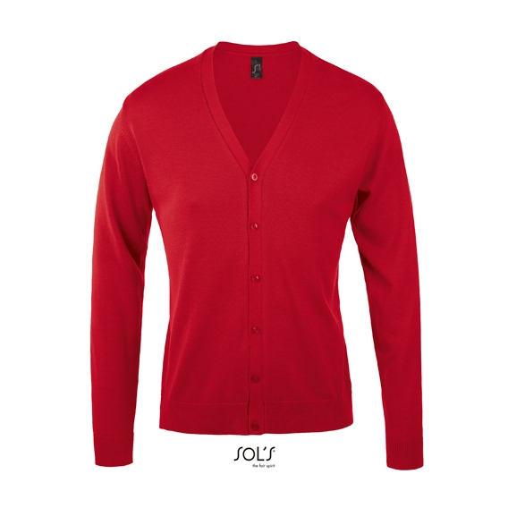 Golden Men V-Neck Knitted Cardigan