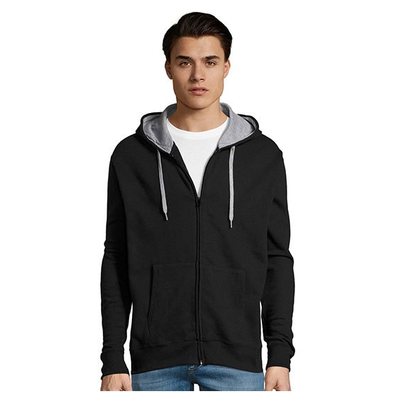 Contrasted Zipped Hooded Jacket Soul Men