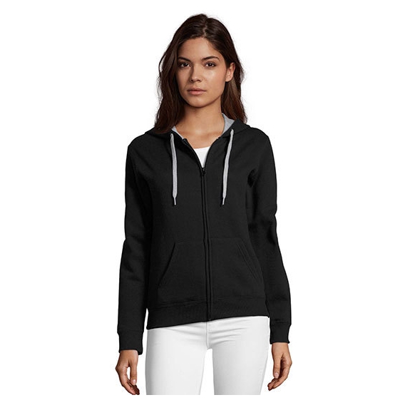 Contrast Hooded Zip Jacket Soul Women