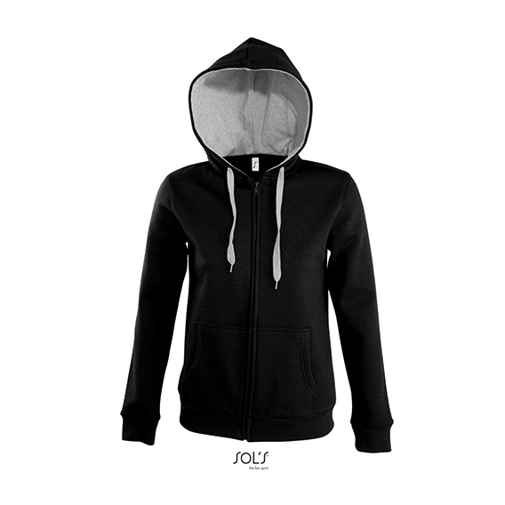 Contrast Hooded Zip Jacket Soul Women