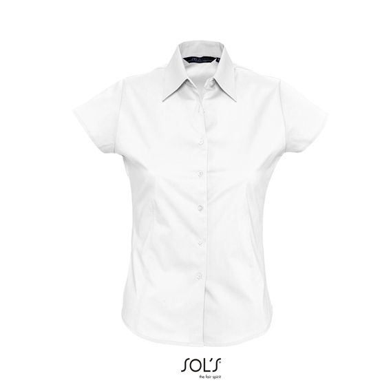 Ladies` Stretch-Blouse Excess Shortsleeve