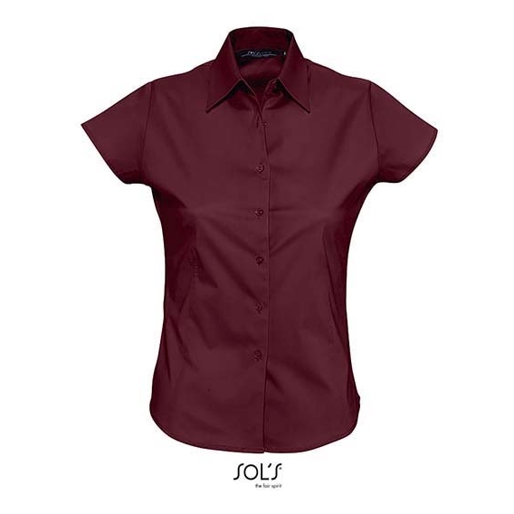Ladies` Stretch-Blouse Excess Shortsleeve