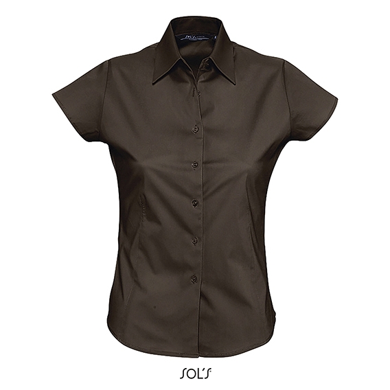 Ladies` Stretch-Blouse Excess Shortsleeve