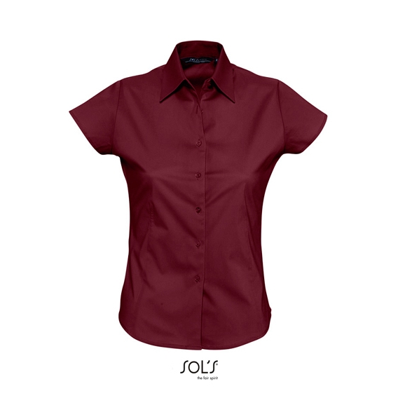 Ladies` Stretch-Blouse Excess Shortsleeve