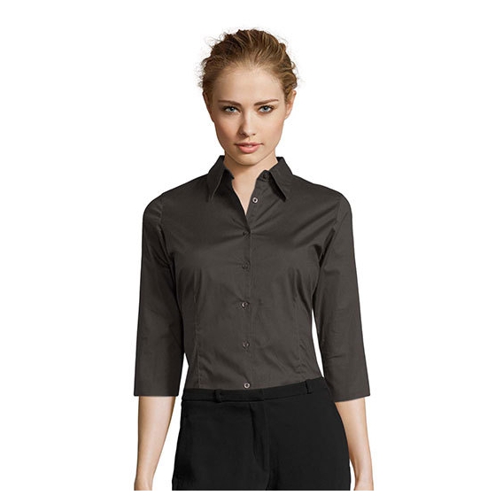 Ladies` Stretch-3/4-Sleeve Blouse Effect