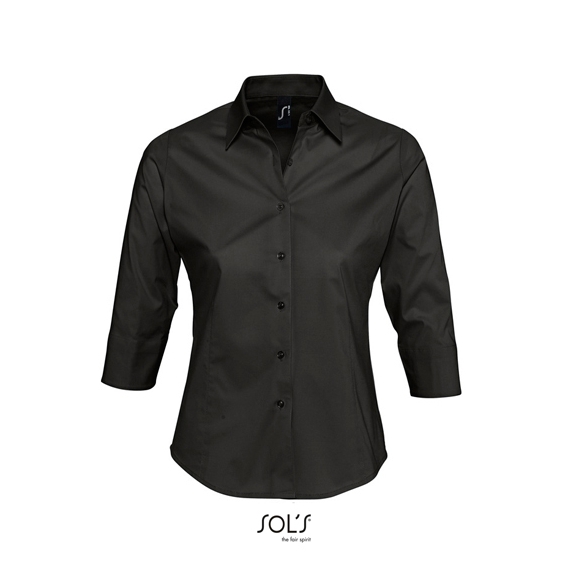 Ladies` Stretch-3/4-Sleeve Blouse Effect