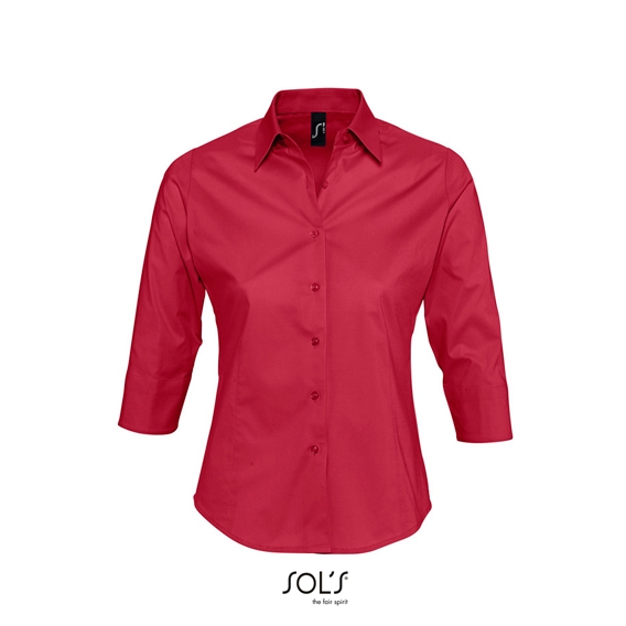 Ladies` Stretch-3/4-Sleeve Blouse Effect
