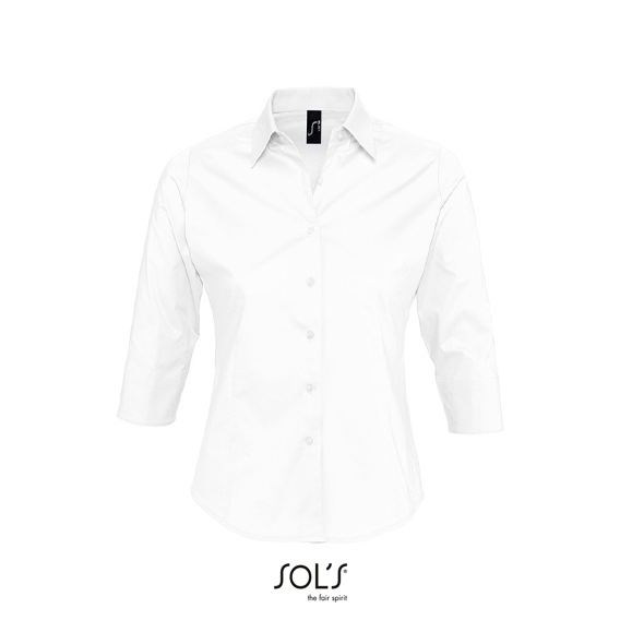 Ladies` Stretch-3/4-Sleeve Blouse Effect