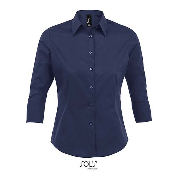 Ladies` Stretch-3/4-Sleeve Blouse Effect