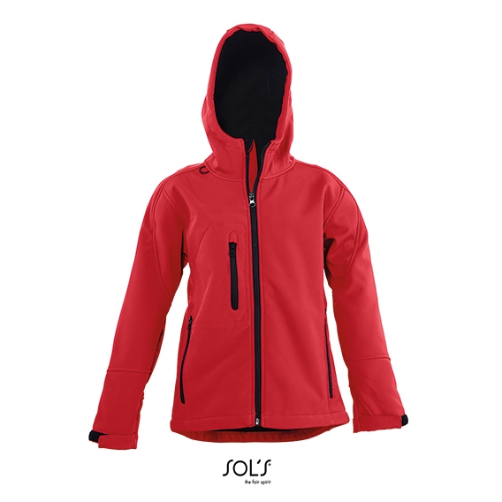 Kids` Hooded Softshell Jacket Replay