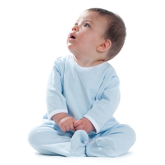 Contrast Long Sleeved Sleepsuit